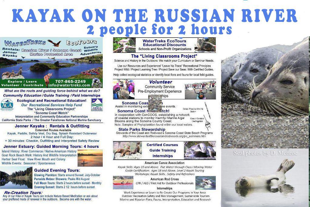 Two people enjoy two hours of kayaking on the Russia...