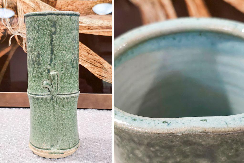 Large Green Nichibei Vase