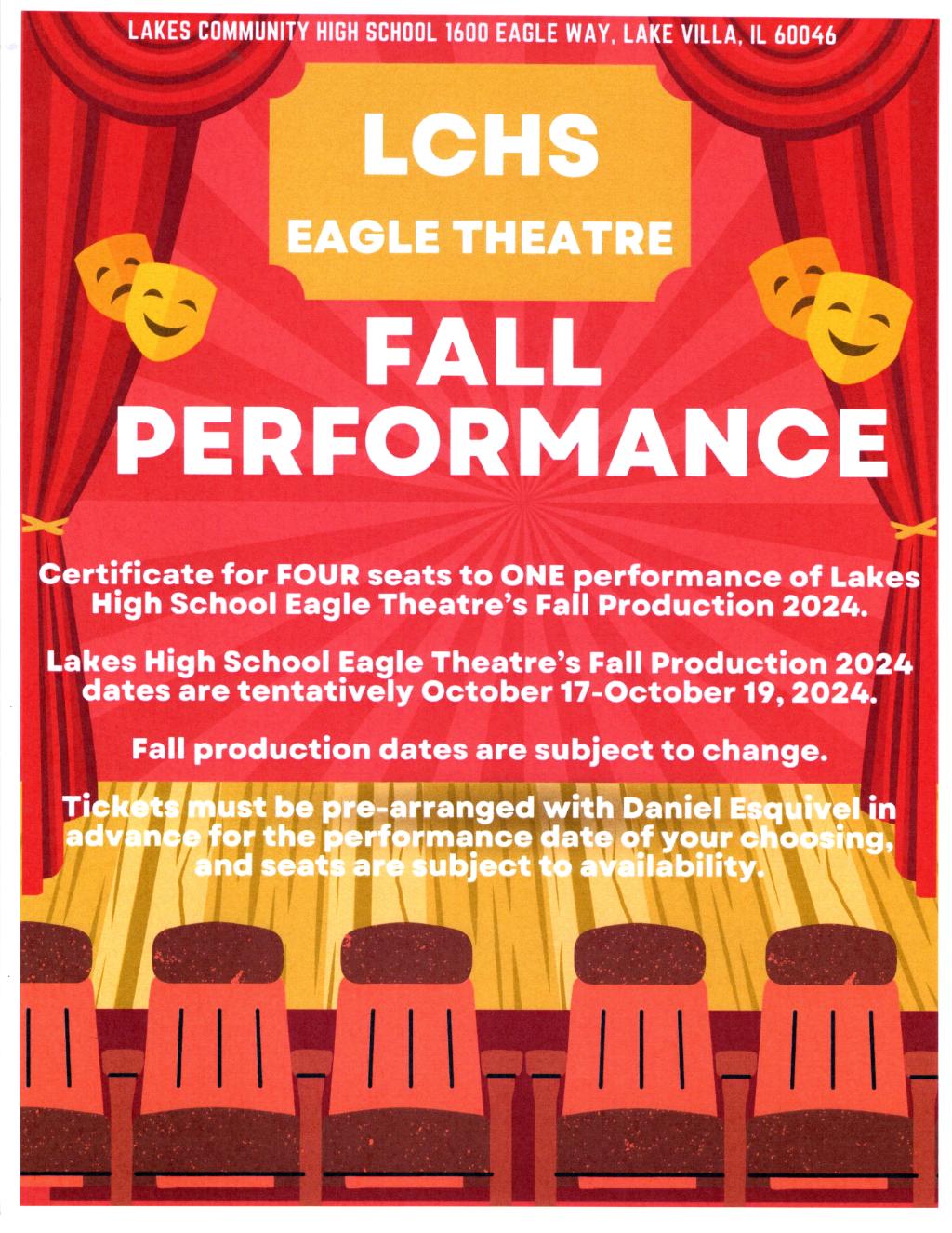 4 seats to Eagle Theatre 2024 Fall Production