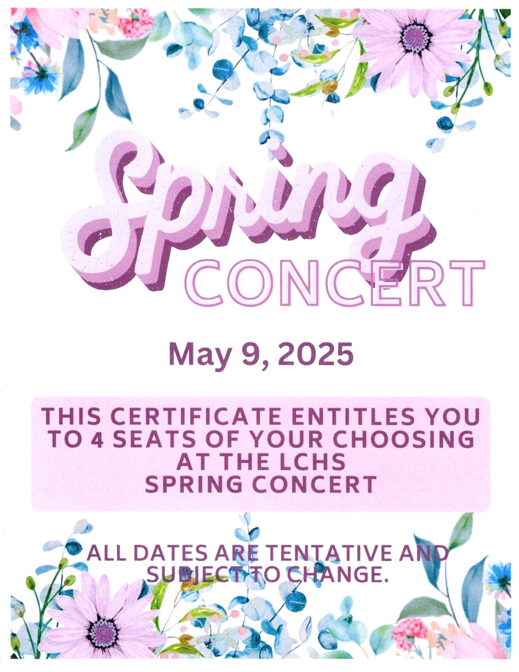 4 seats of your choosing to 2025 SpringMusicConcert