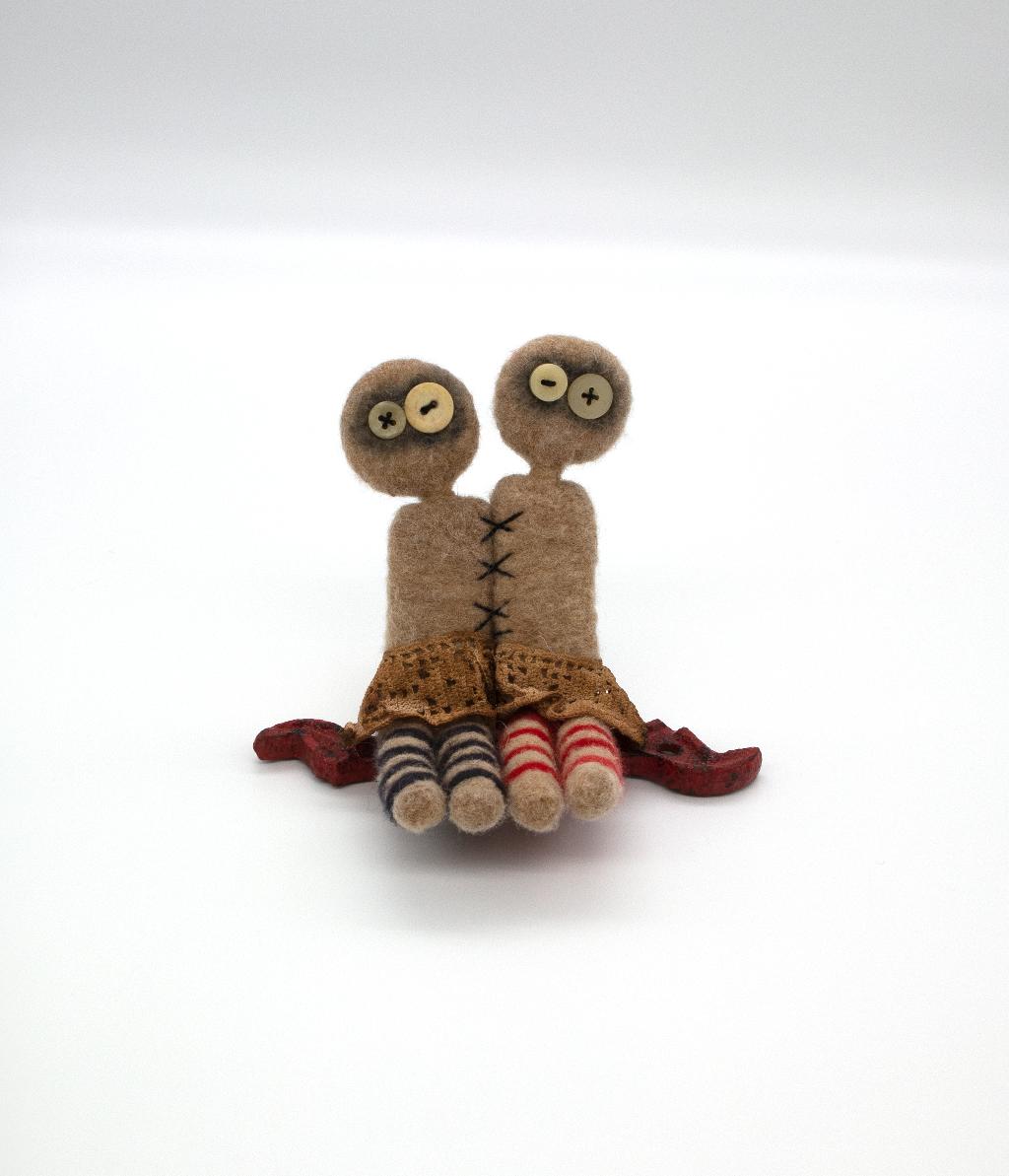''Conjoined Twins'' felted sculpture by Vicki Hardca...