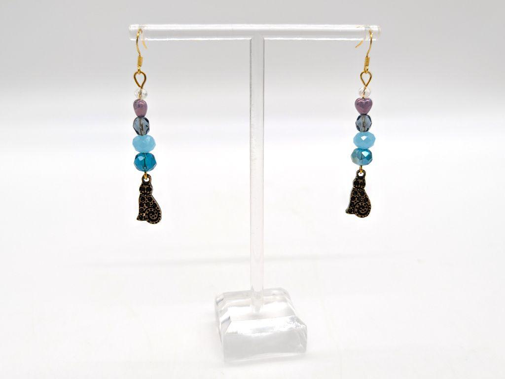 ''Down to Brass Cats'' earrings by Rosie Rose