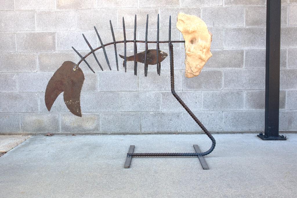 ''Big Bone Fish'' large welded sculpture by Joe Male...