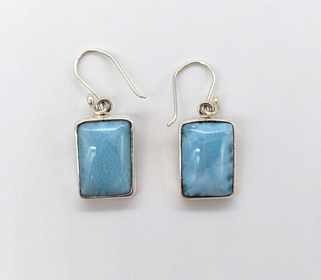 Sterling Silver & Larimar Earrings by Magee Jewe...