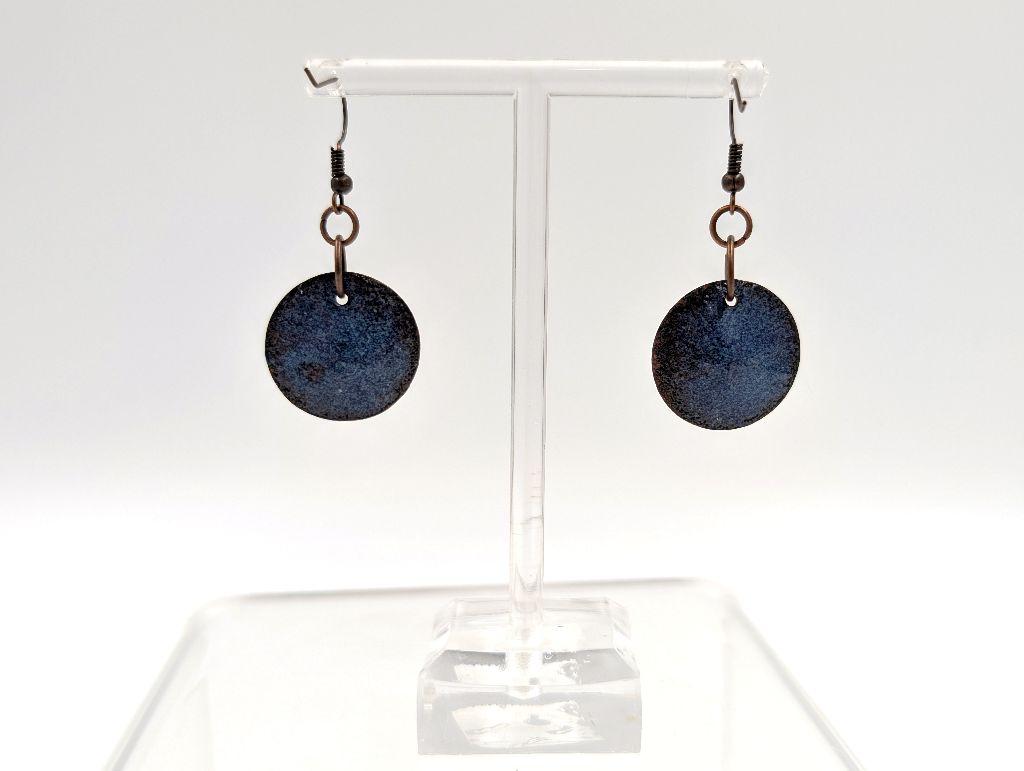 ''Blue Enameled Earrings'' by Faith Cleveland