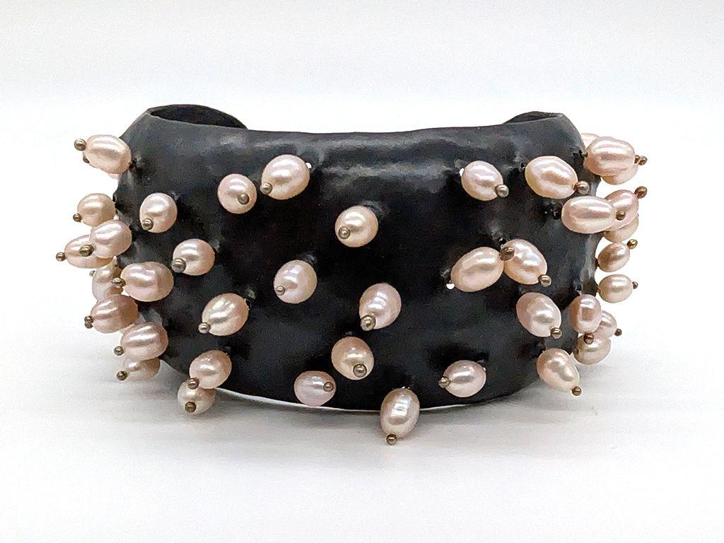 ''Copper & Pearl Cuff Bracelet'' by Lillian Fitz...