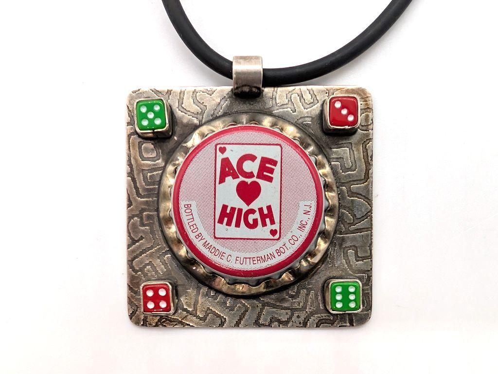 ''Aces High'' Sterling Bottlecap Necklace by John Bo...