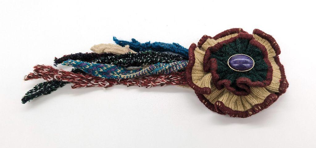 Recycled/Upcycled Crochet Flower Clip by Nora Stewart
