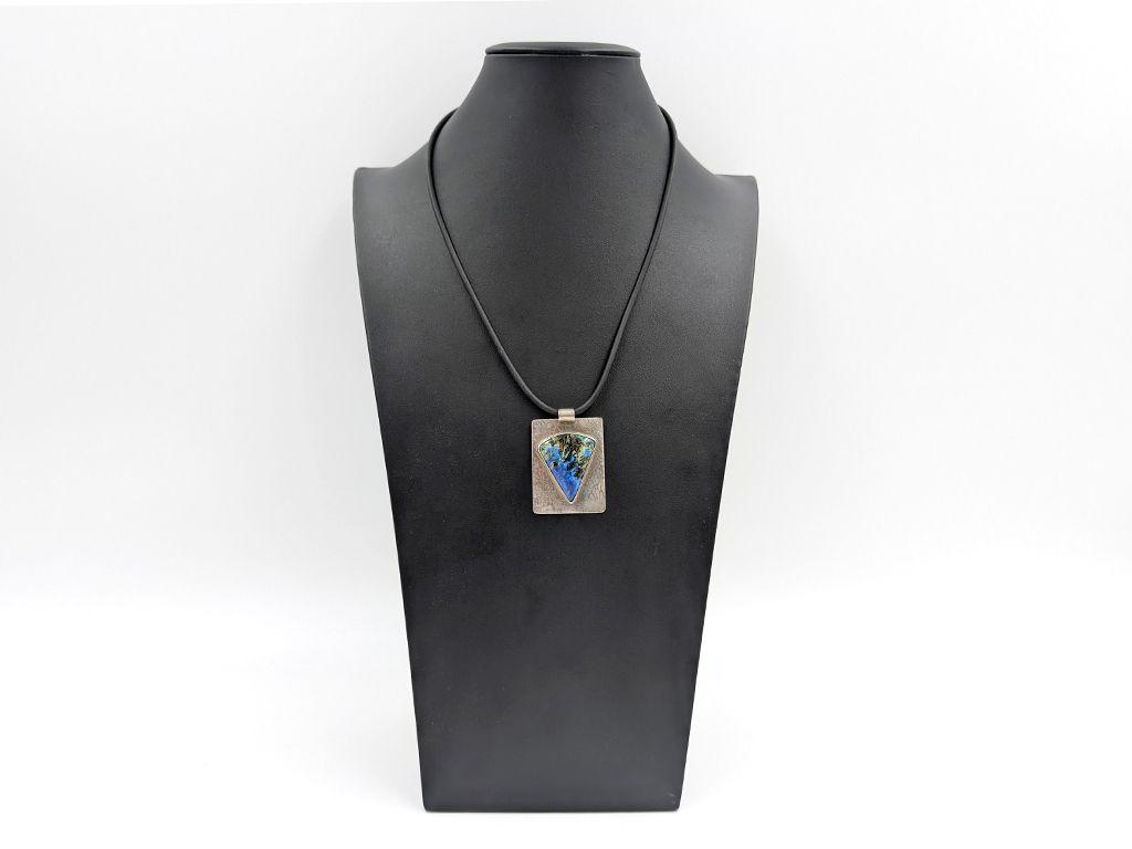 ''Chrysocolla & Sterling Necklace'' by John Boze...