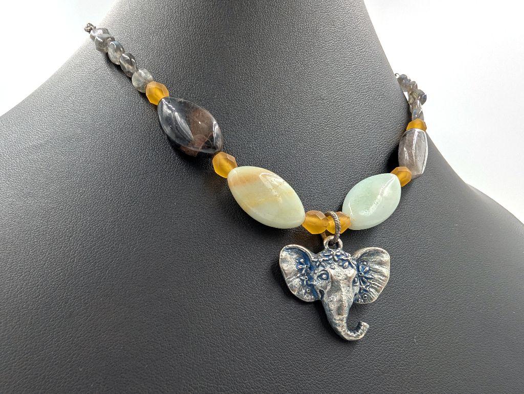 ''Beaded Elephant Choker'' by Janalee Robison