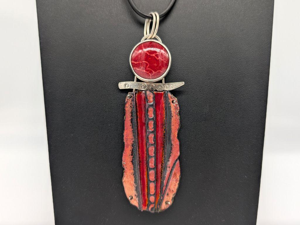 ''Coral & Enamel Necklace'' by Judy Lee Carpente...