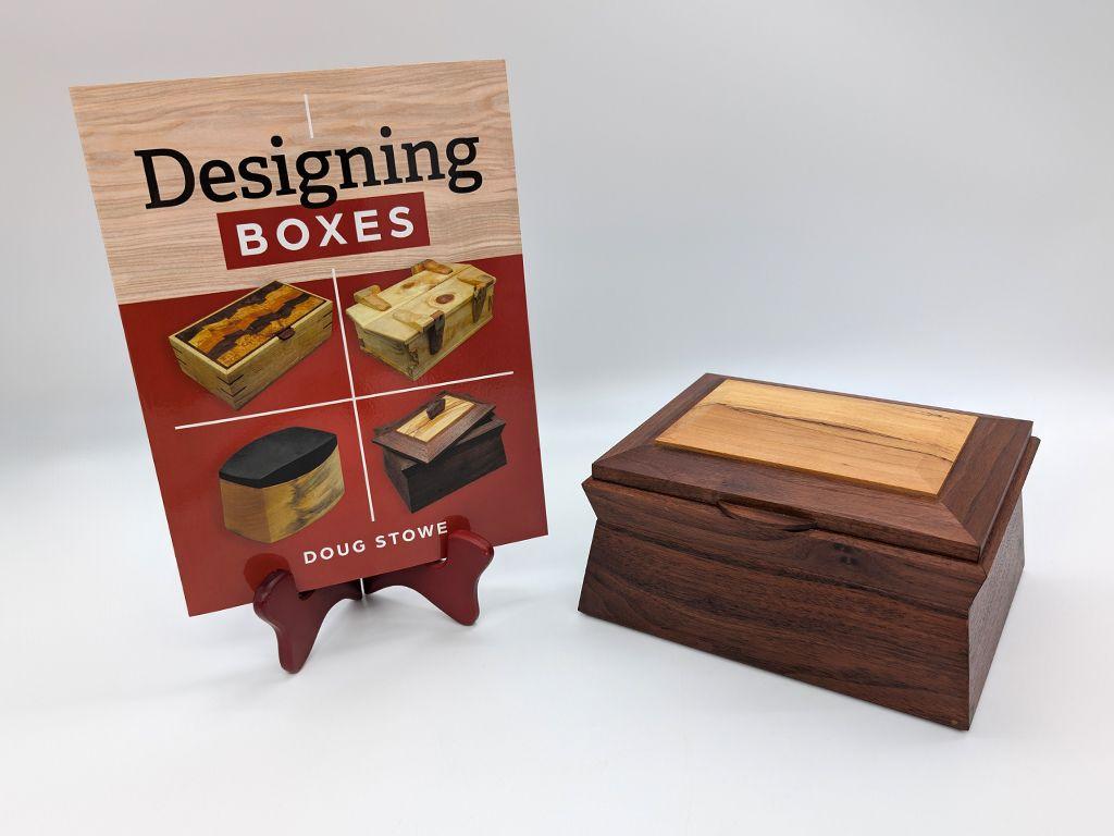 ''Walnut and Maple Hinged Box'' with book by Doug St...