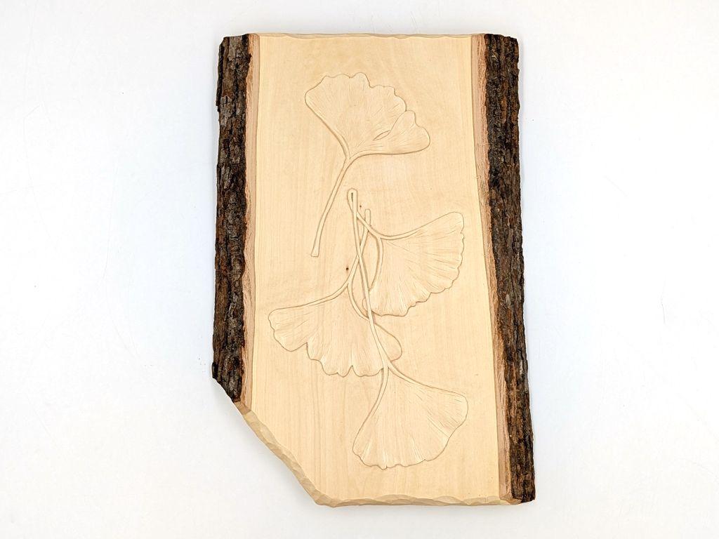 ''Ginkgo Leaves Woodcarving'' by Steve Walter