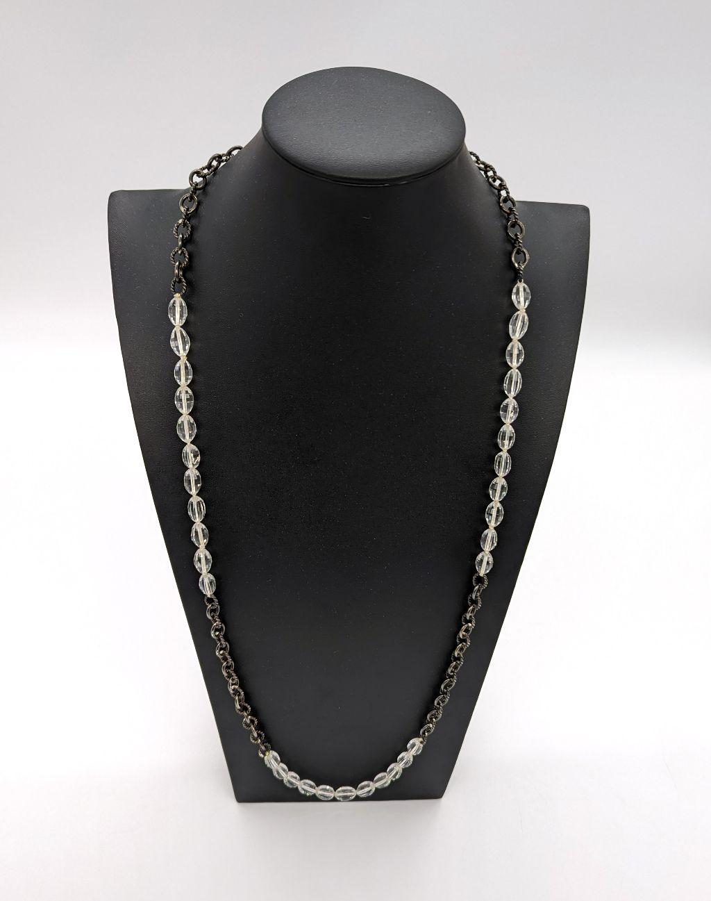 Oxidized Sterling Silver and Crystal Necklace Faith Shah