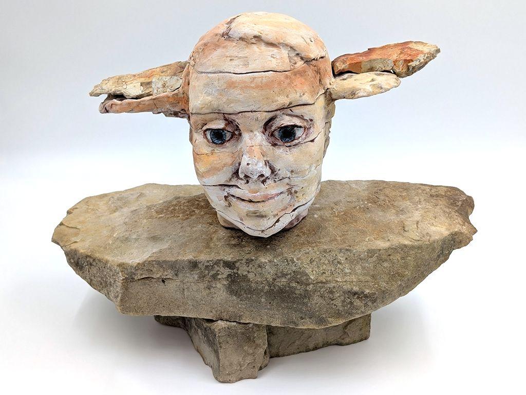 ''Head in the Clouds'' Earthenware Sculpture by Sabr...