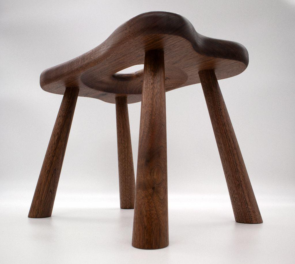 Handmade wooden stool by Larry Copas