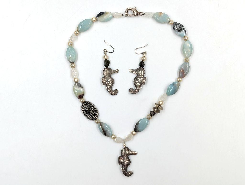 ''Silver Seahorse Set'' by Janalee Robison