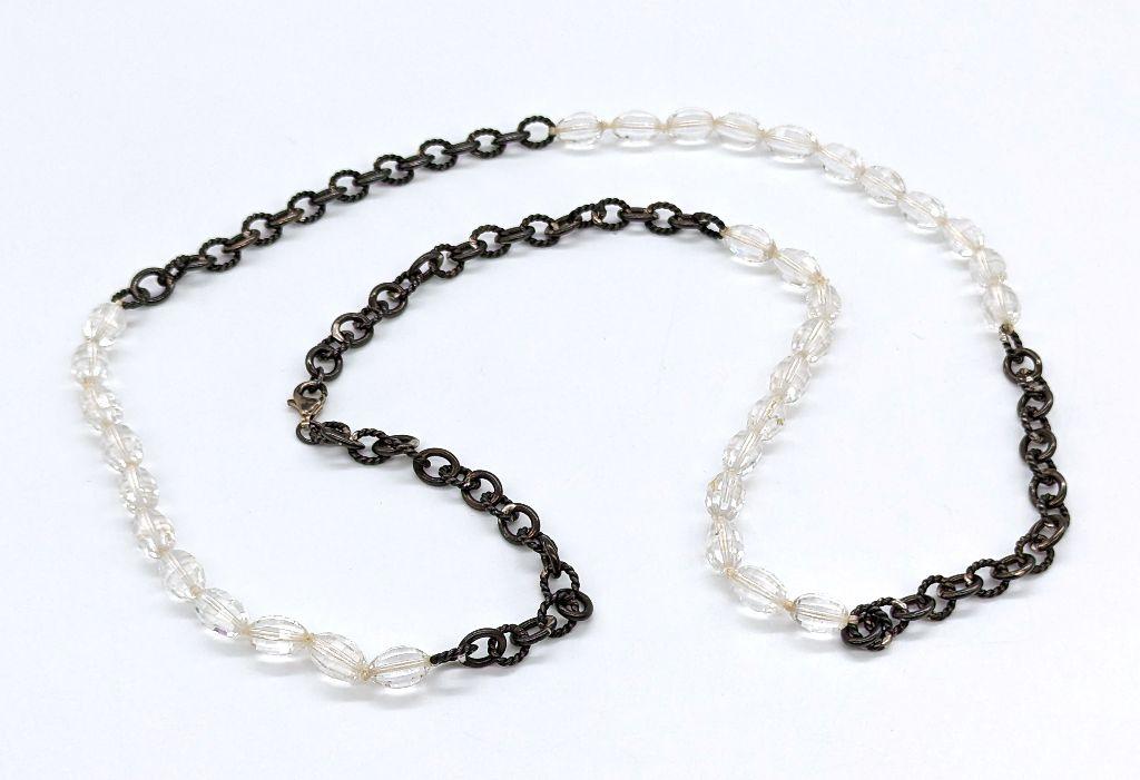 Oxidized Sterling Silver and Crystal Necklace Faith Shah
