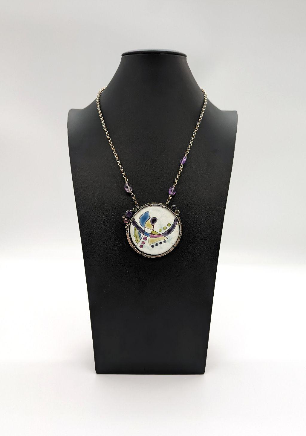 Enamel and Silver Pendant by Judy Lee Carpenter