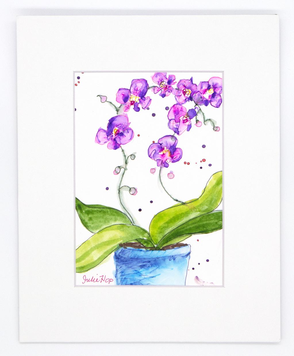 ''Orchids'' original watercolor and marker by Julie ...
