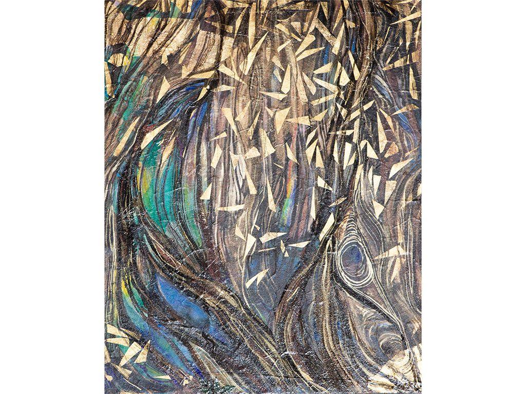''Inky Forest in Blue Gold'' by Sophia Lee