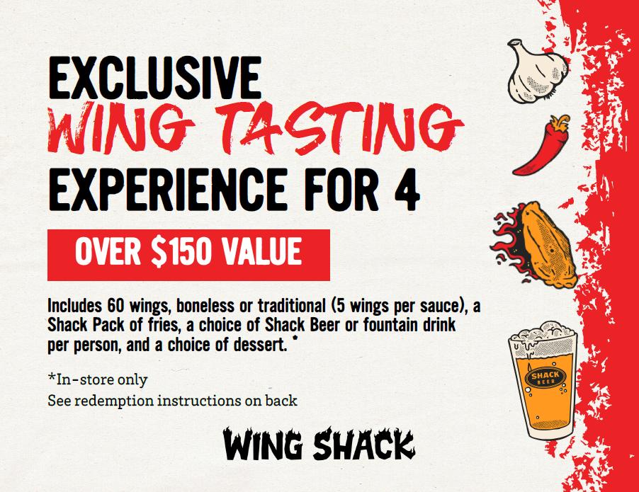 Wing Shack Tasting Experience for Four