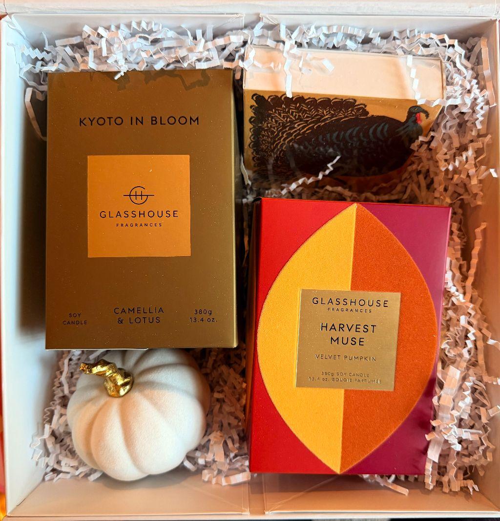 EK Home gift box with Glasshouse candles