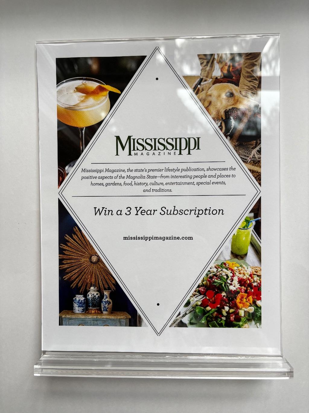 3 year subscription to Mississippi Magazine