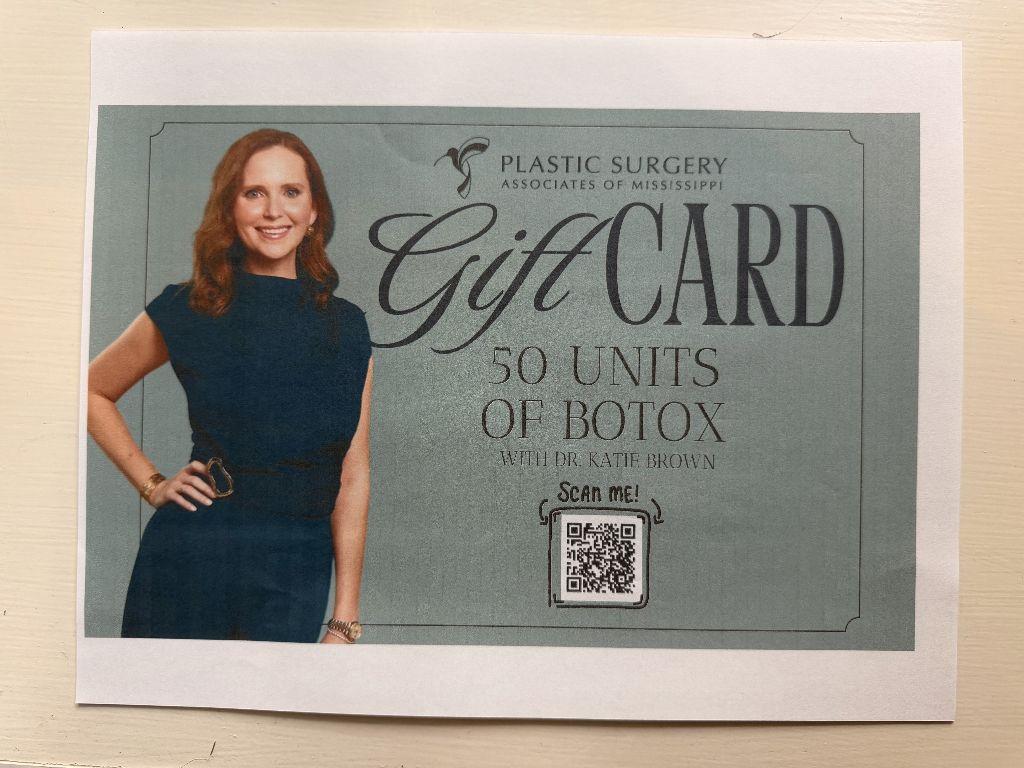 50 Units of Botox Donated by Dr. Katie Brown