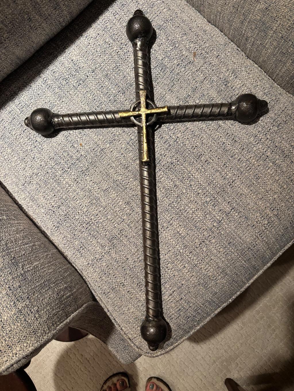 Handcrafted iron cross by the late and longtime Craf...