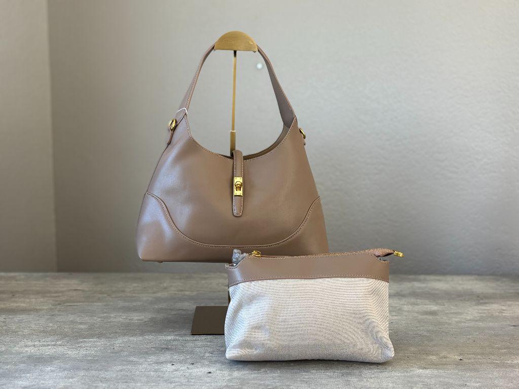 Caroline Taupe Recycled Vegan Shoulder Bag Shop VIQU