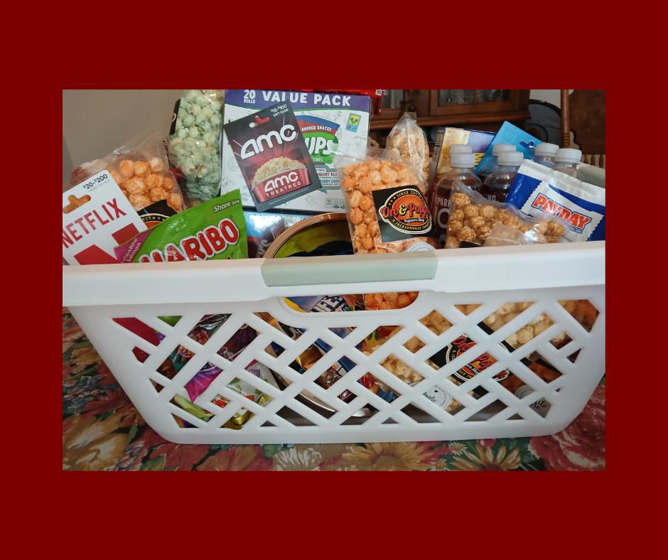 Movie Night Basket with Candy, Drinks, 3 Gift Cards ...