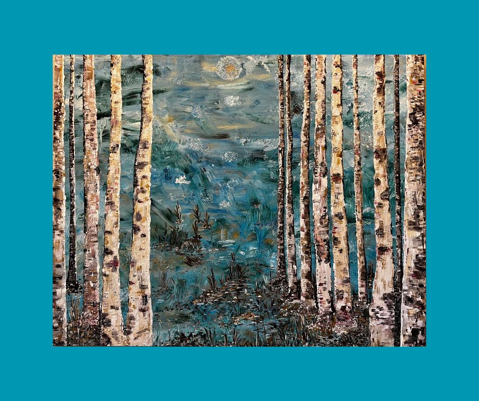 Acrylic Painting - Birch Trees by Norma Perez-Abreu