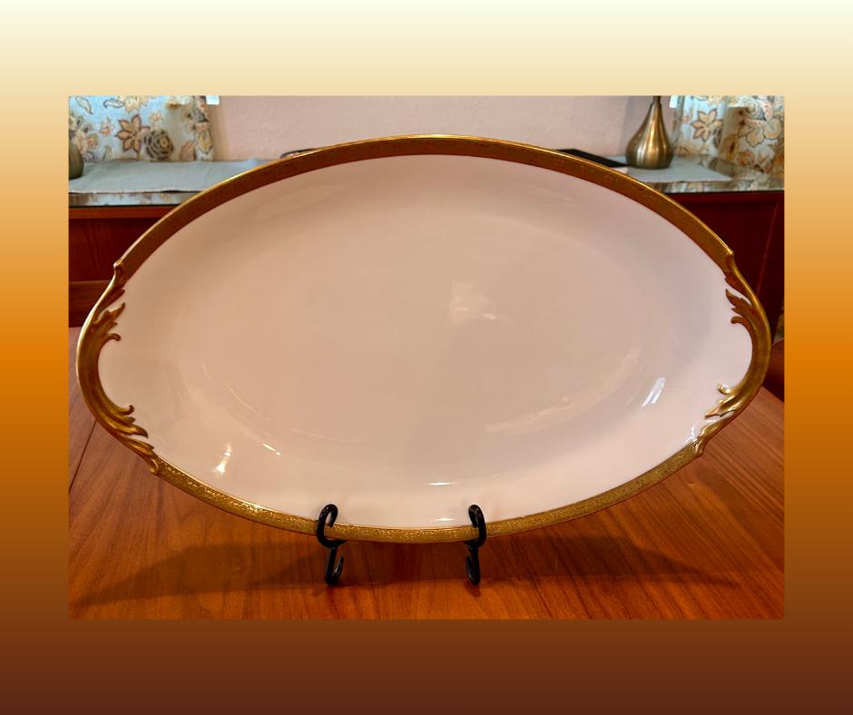 Large Serving Platter with Gold Trim