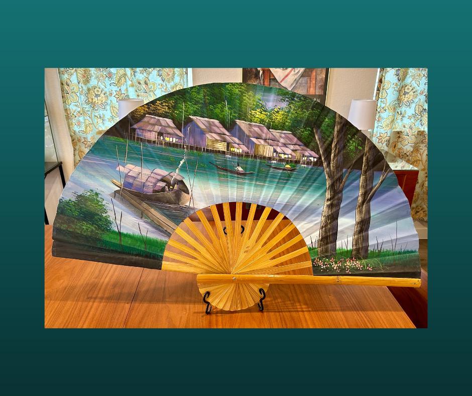 Hand Painted Art Fan from Singapore