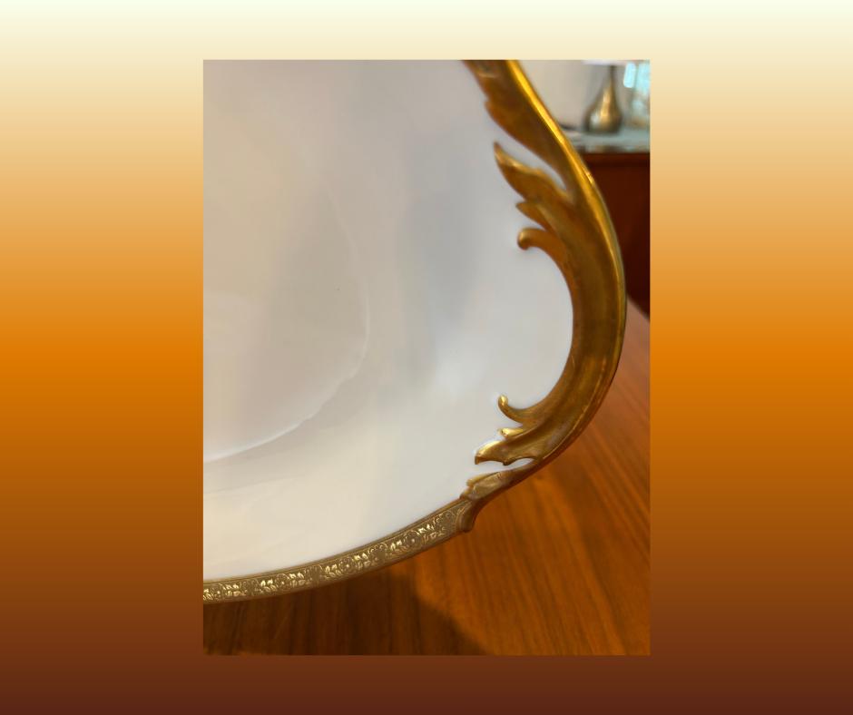 Large Serving Platter with Gold Trim