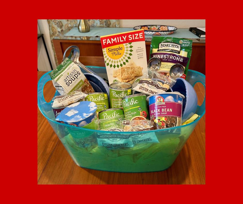 Soup-er Basket-Soups, Crackers, Bowls, Spoons, Ladle