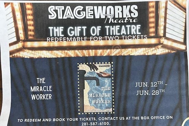 Stageworks Theatre - 2 Tickets to The Miracle Worker