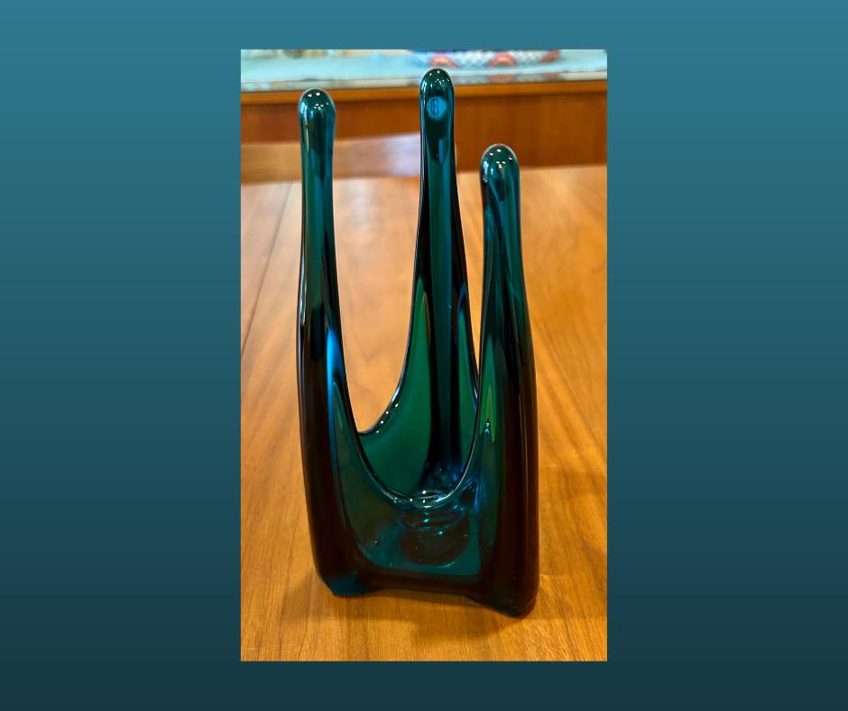 Beautiful Blue Glass Candle Holder