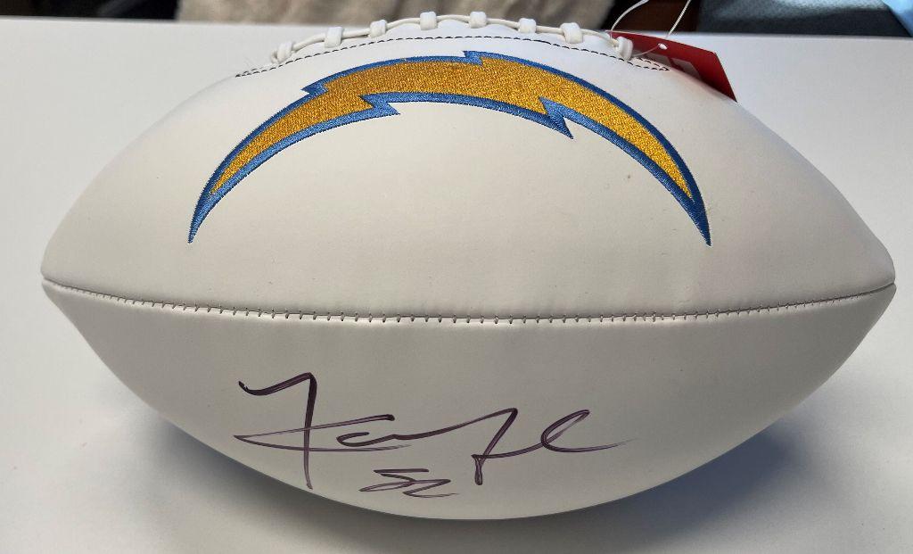 Autographed Football by Khalil Mack of the Los Angeles Chargers