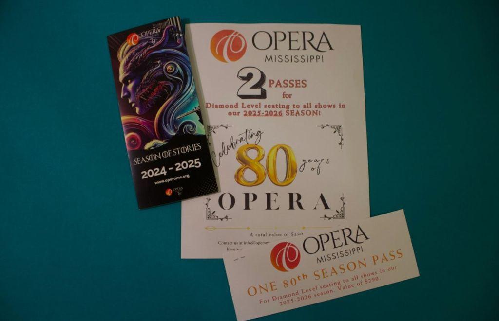 2 Tickets to 80th Season Pass for Diamond Level Seating at the Mississippi Opera