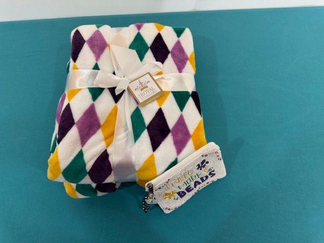 Mardi Gras blanket & coin purse