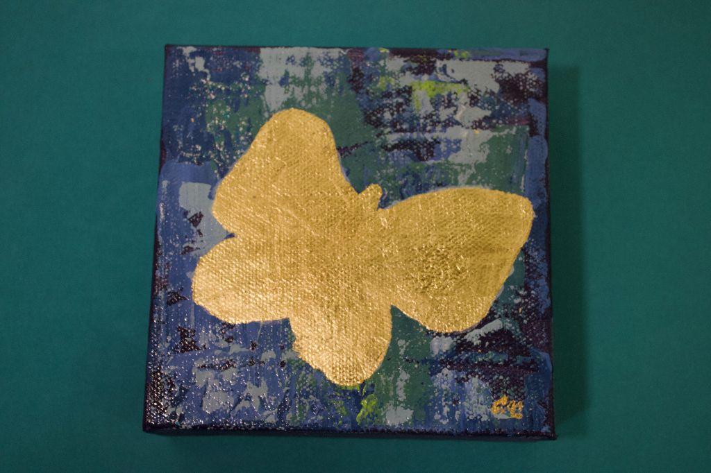 2 4x4 Acrylic Paintings from the Gold and Color Collection