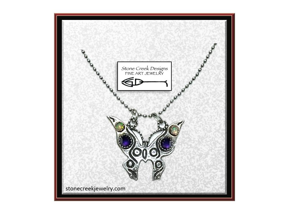 Butterfly Jeweled Necklace by Stone Creek Designs