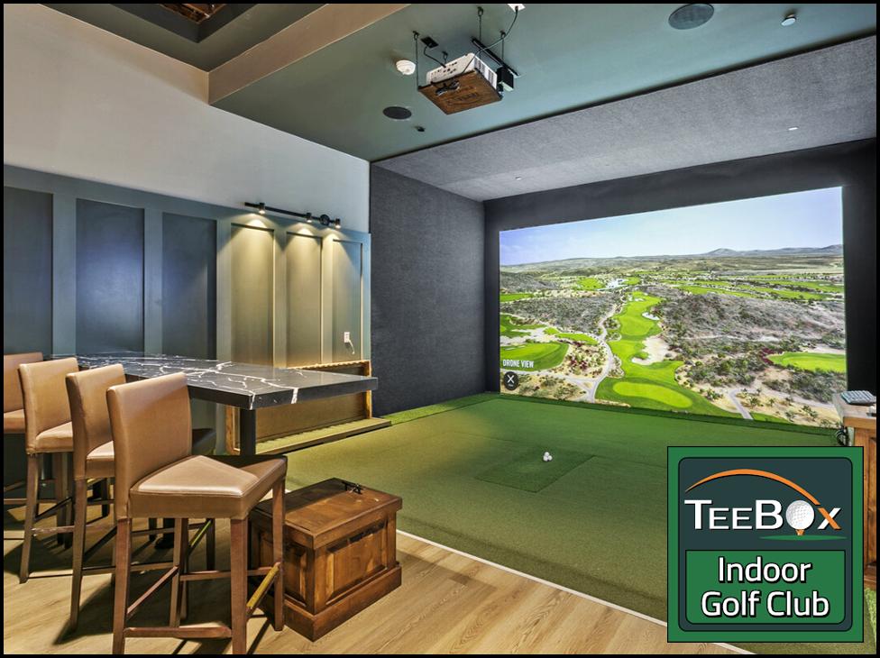 Tee Box Indoor Virtual Golf Screens and Bar