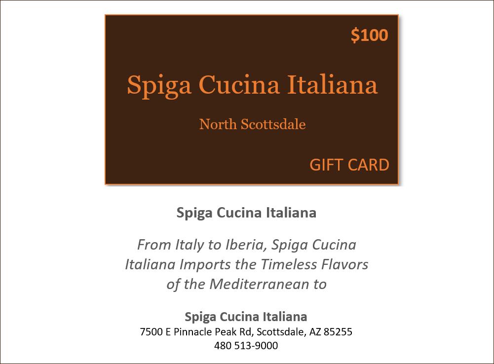 Spiga Cucina Italiana Gift Card $100