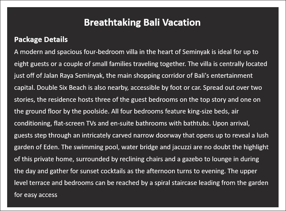 Breathtaking Bali Vacation