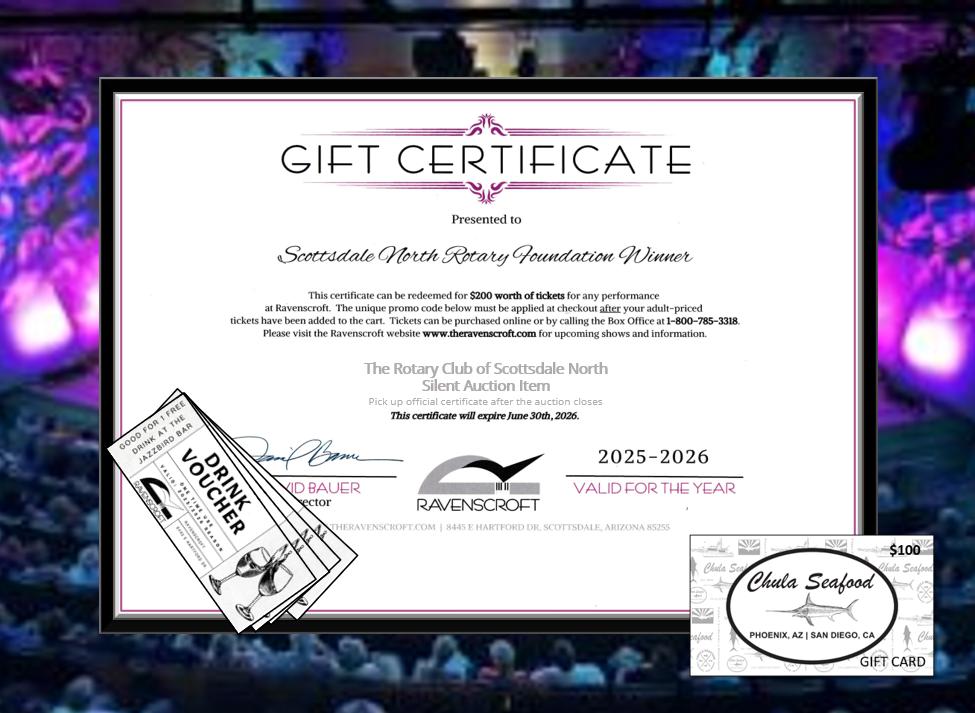4-Tickets to The Ravenscroft, Chula Seafood