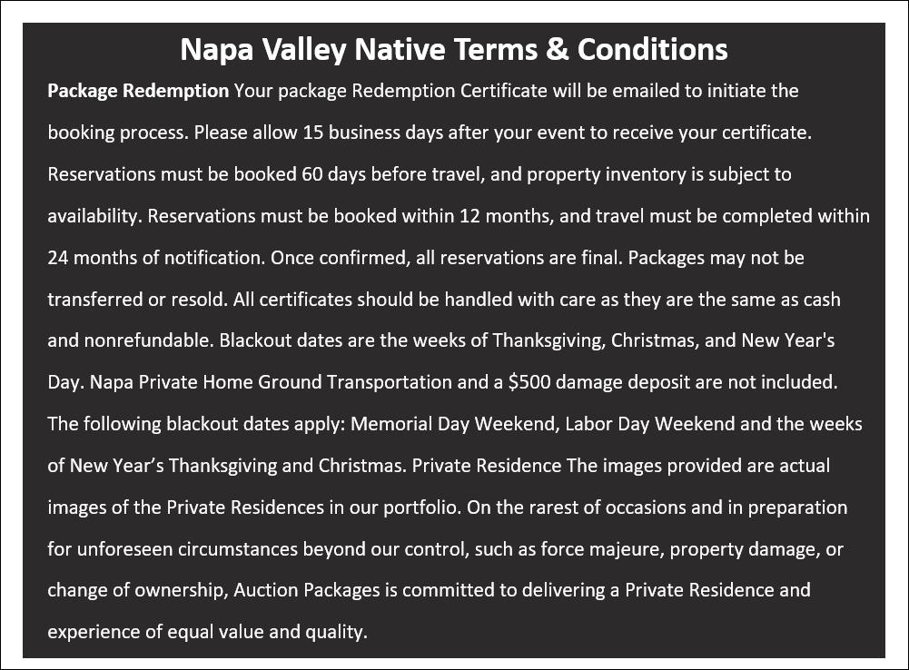 Napa Valley Native Vacation