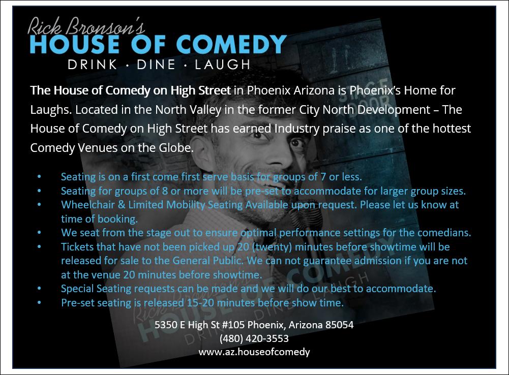 Rick Bronson’s House of Comedy, The White Chocolate Grill